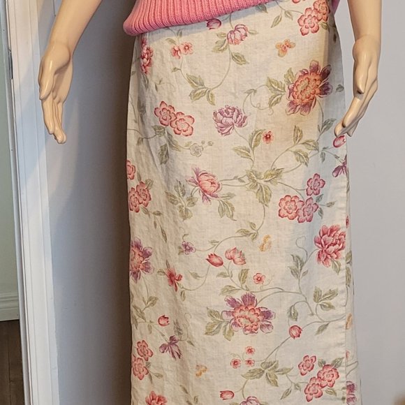 VINTAGE 80’s EDDIE BAUER Fine Linen Cottagecore Modest Midi Length Wrap … - Picture 1 of 7